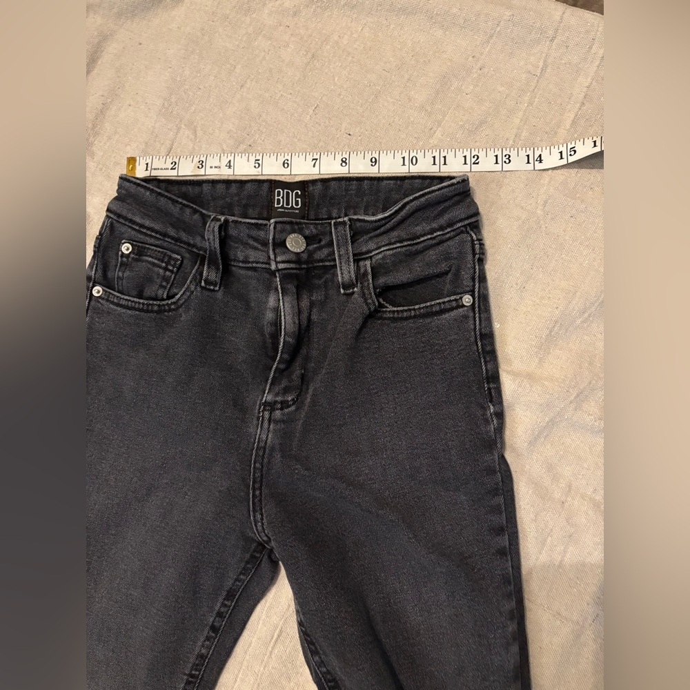 BDG Women's Dark Kick Flare High Rise Cropped Jeans